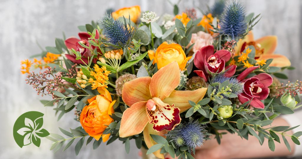 The many flowers in a bridal bouquet
